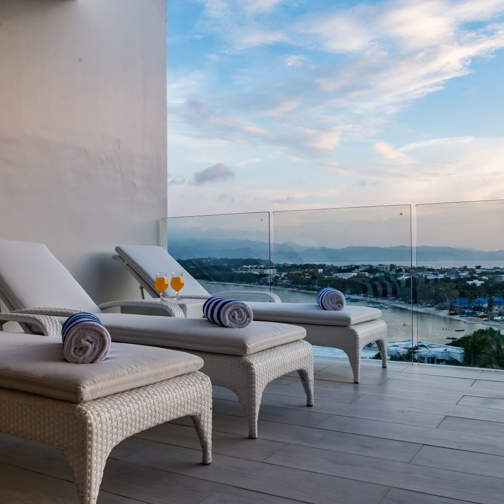 Fall in love with the colors of the sunset right from your private balcony.